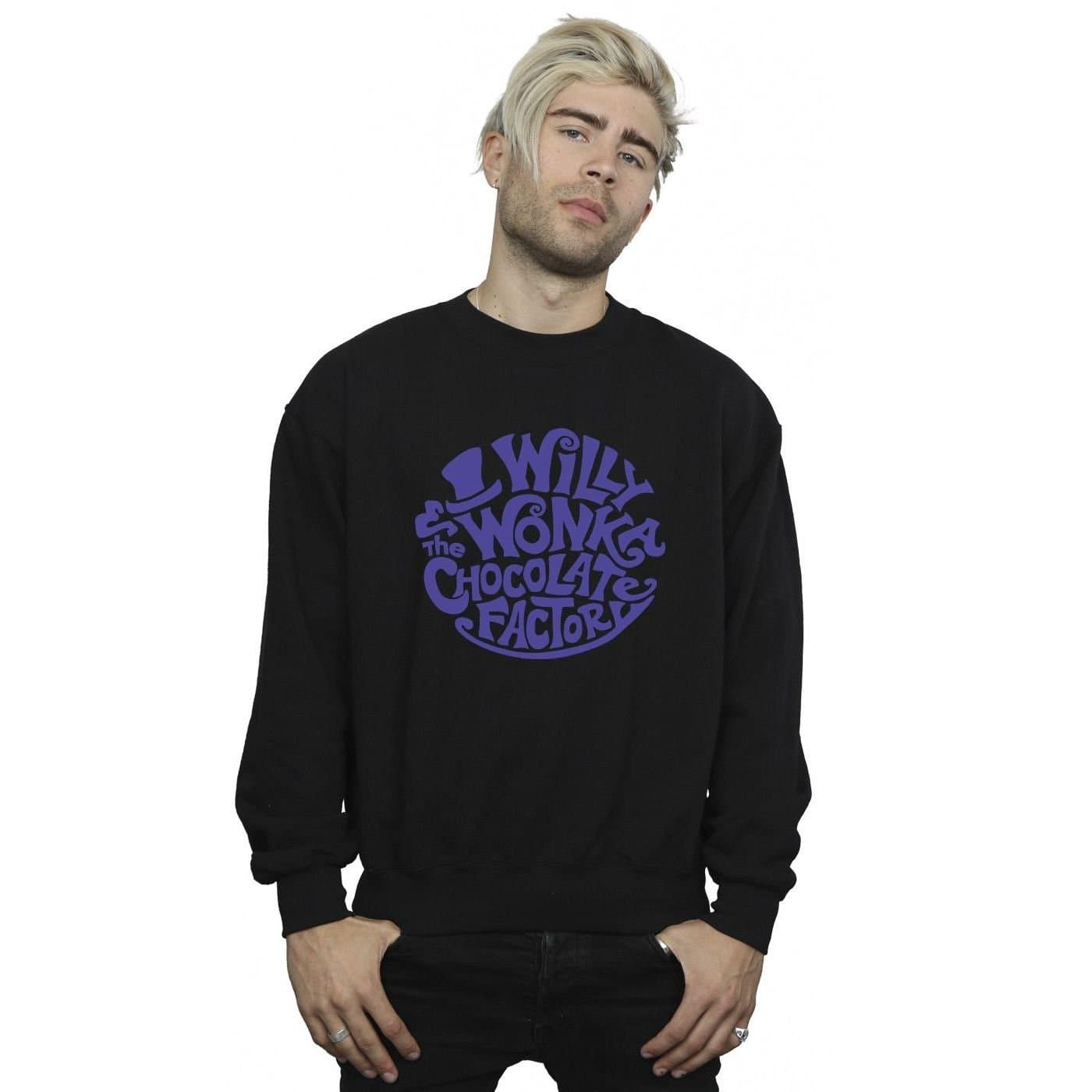 Warner Bros Warner Bros Men's Typed Logo Sweatshirt in Black