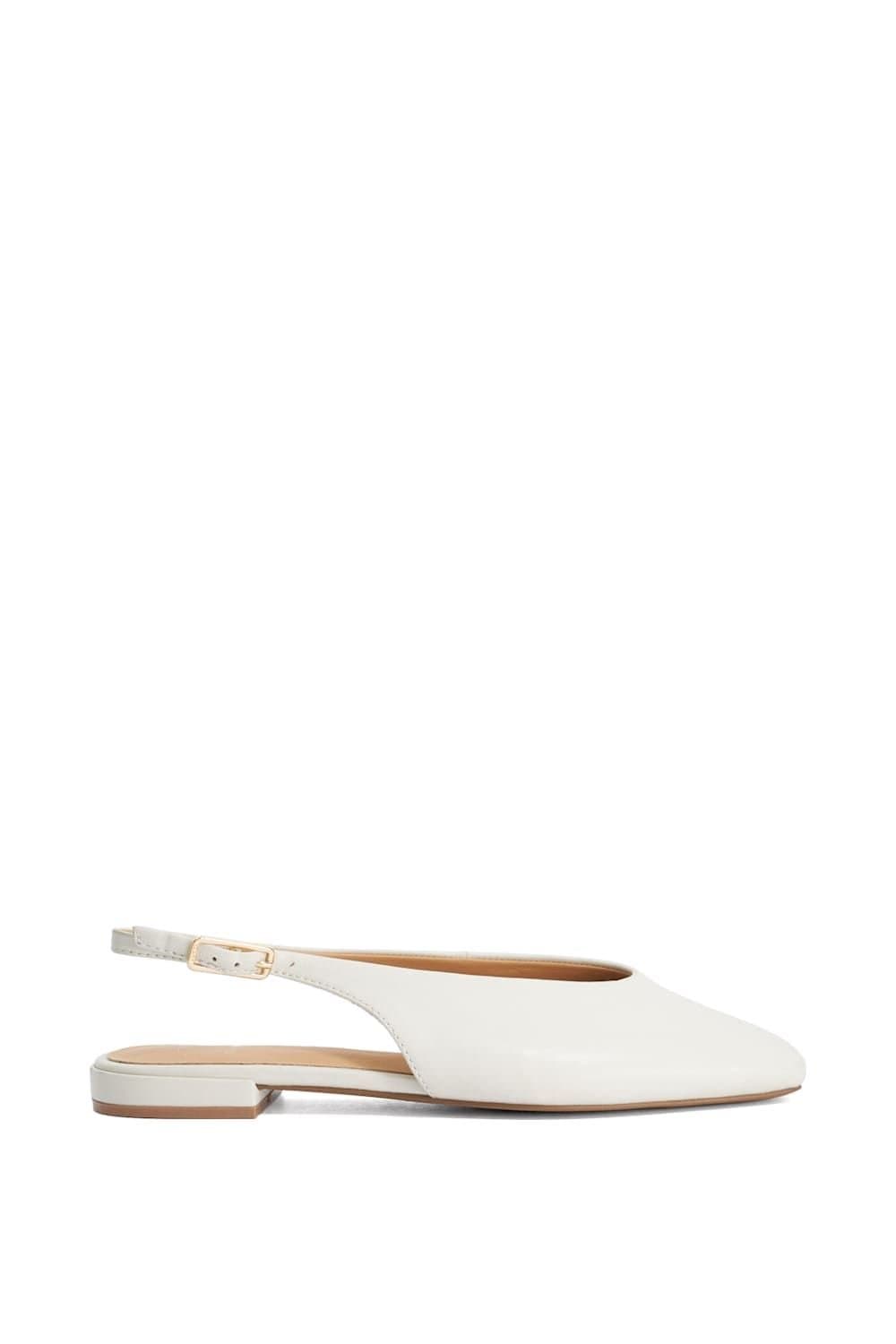 Dune London Dune London Women's 'Heartbeat' Leather Ballet Pumps in White
