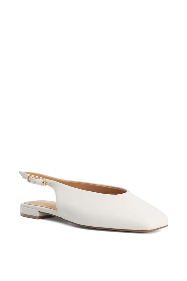 Dune London Dune London Women's 'Heartbeat' Leather Ballet Pumps in White - 2