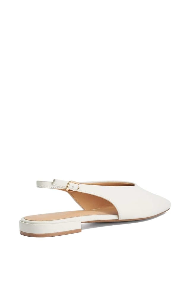 Dune London Dune London Women's 'Heartbeat' Leather Ballet Pumps in White - 3
