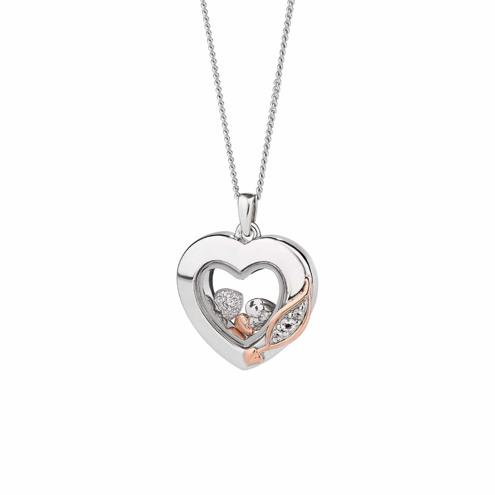 Clogau Clogau Women's Past Present Future Sterling Silver Heart Inner Charm Pendant with Topaz in Metallics