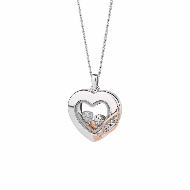 Clogau Clogau Women's Past Present Future Sterling Silver Heart Inner Charm Pendant with Topaz in Metallics - 2