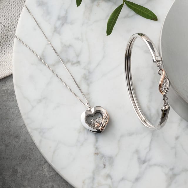 Clogau Clogau Women's Past Present Future Sterling Silver Heart Inner Charm Pendant with Topaz in Metallics - 3
