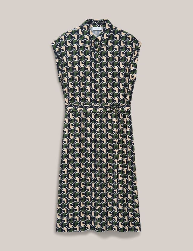 Hobbs London Hobbs London Women's Kalinda Printed Shirt Dress in Dark Navy - 2