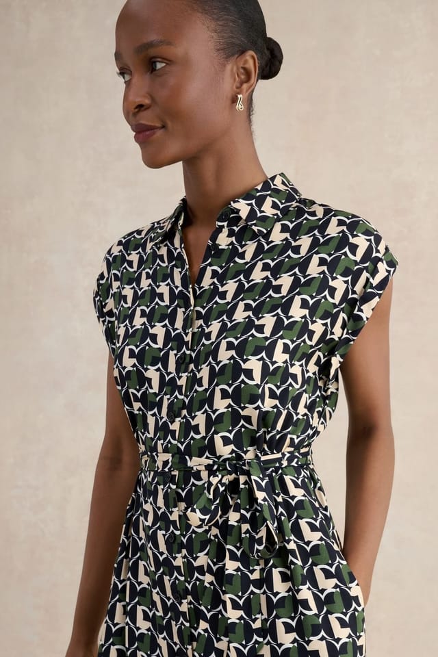 Hobbs London Hobbs London Women's Kalinda Printed Shirt Dress in Dark Navy - 3