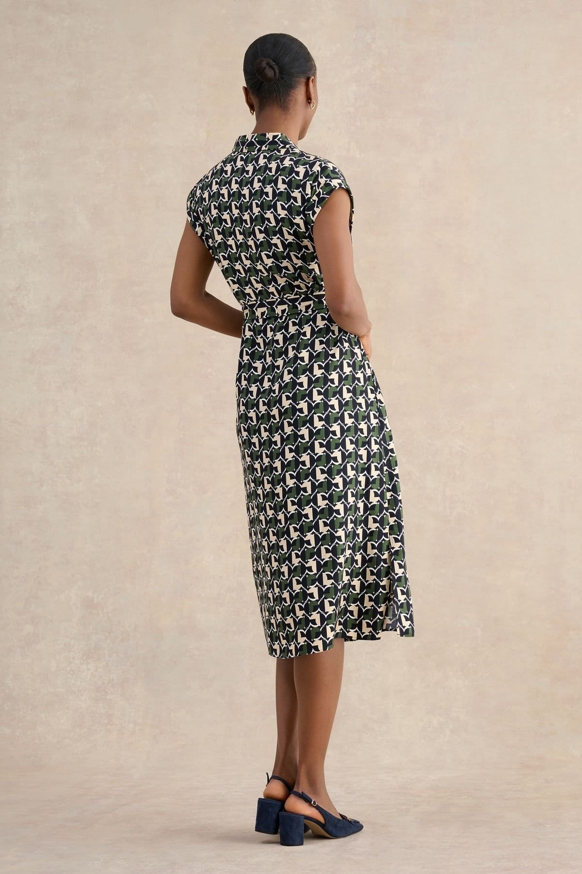 Hobbs London Hobbs London Women's Kalinda Printed Shirt Dress in Dark Navy - 4