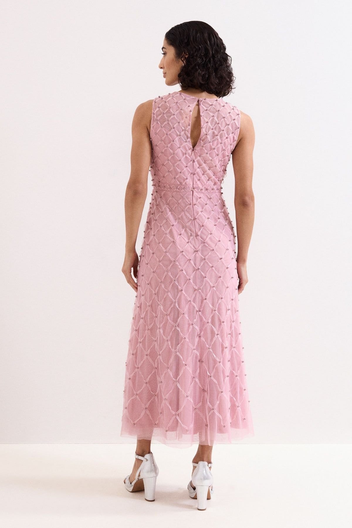 Phase Eight Phase Eight Women's Leandra Midaxi Midi Dress in Baby Pink - 4