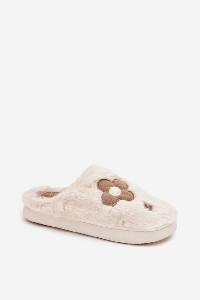 Love Lace Love Lace Women's Fur Lined Floral Step Slippers for Cozy Home Comfort Evenings in Beige - 2