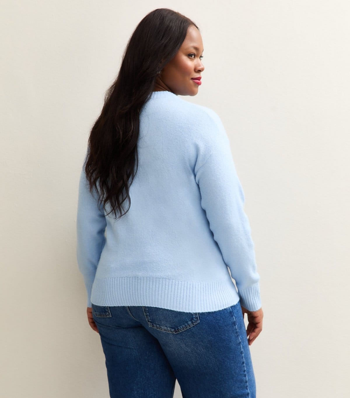 New Look Women's Plus Size Light Blue Christmas Santa Baby Jumper Curves New Look - 4
