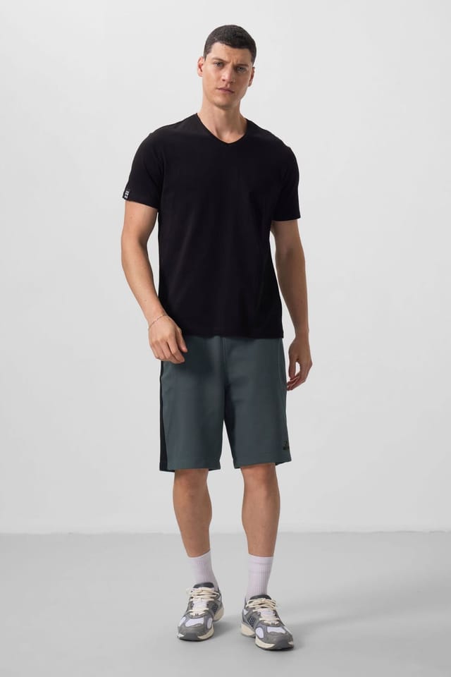 Tommy Life Tommy Life Men's Cotton Elastane V-Neck T-Shirt in Dark Navy - 3