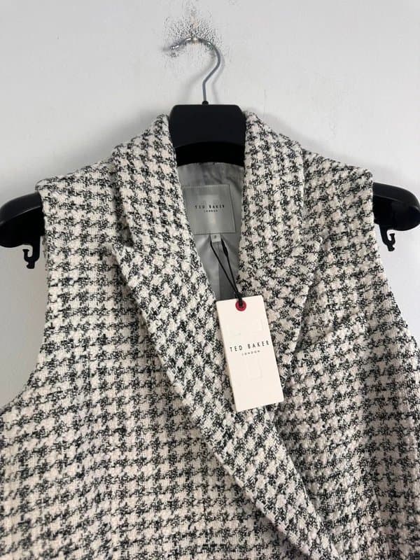 Ted Baker Ted baker waistcoat sleeveless blazer jacket size 2 10 £220 weave woven new