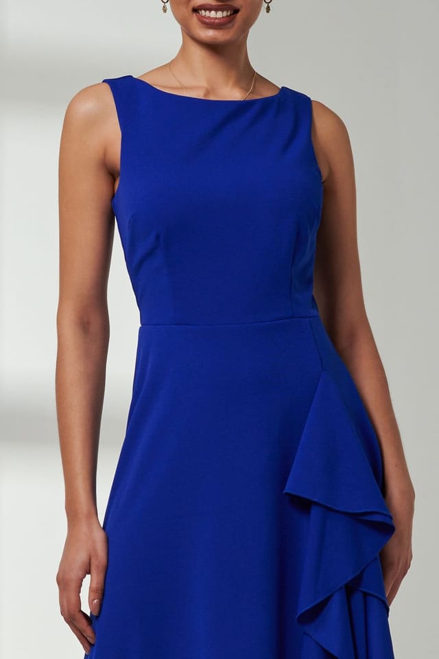 Jolie Moi Jolie Moi Women's Haylen Frill Detail Midi Dress in Blue - 3