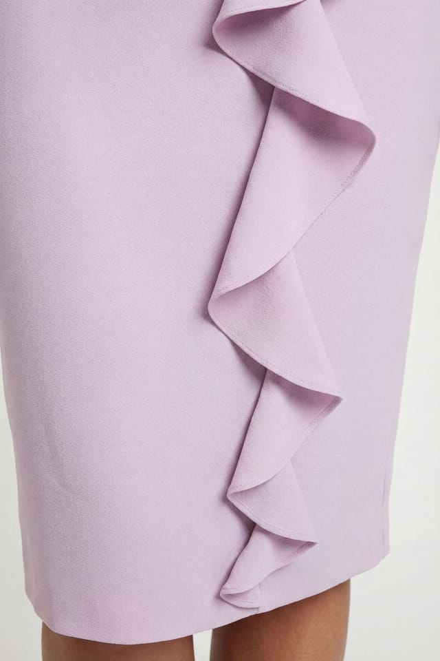 Wallis Wallis Women's Crepe Ruffle Pencil Dress in Lilac - 2