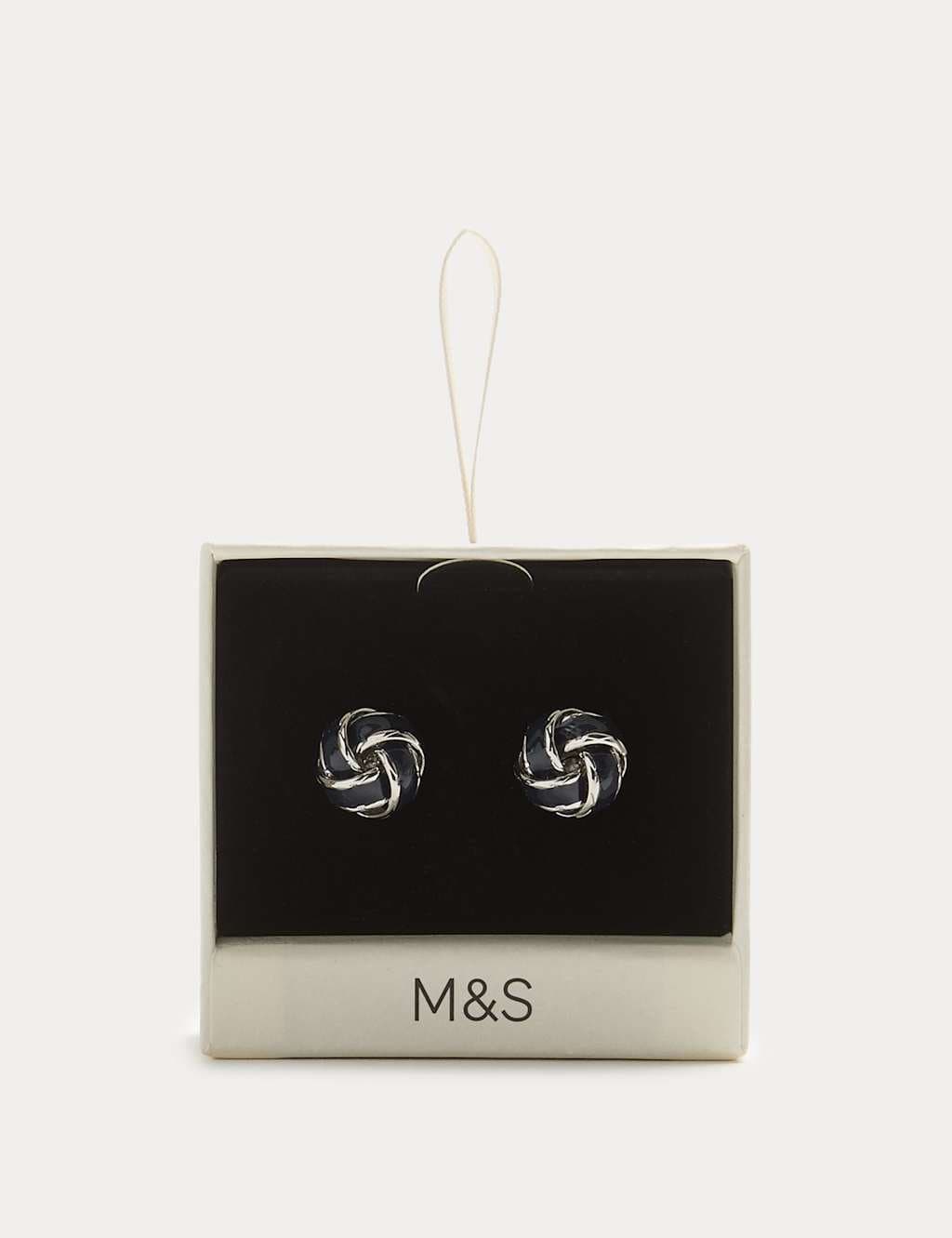 Marks & Spencer M&S Silver Blue Knot Cufflinks Silver Mix