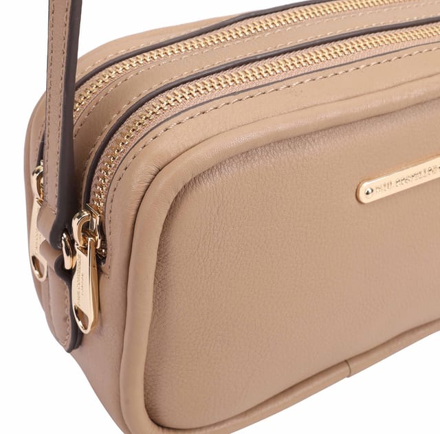 Paul Costelloe Paul Costelloe Women's Ishmi Leather Cross Body Bag in Beige - 3