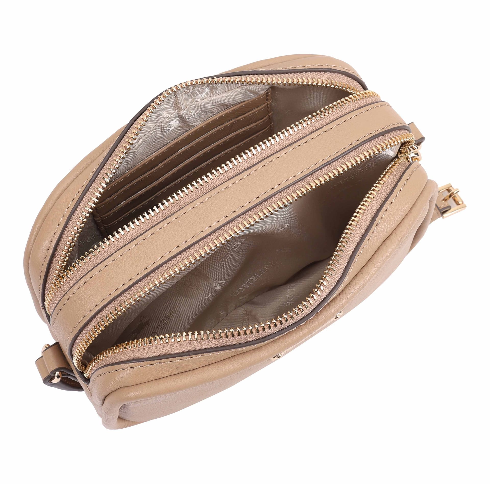 Paul Costelloe Paul Costelloe Women's Ishmi Leather Cross Body Bag in Beige - 4