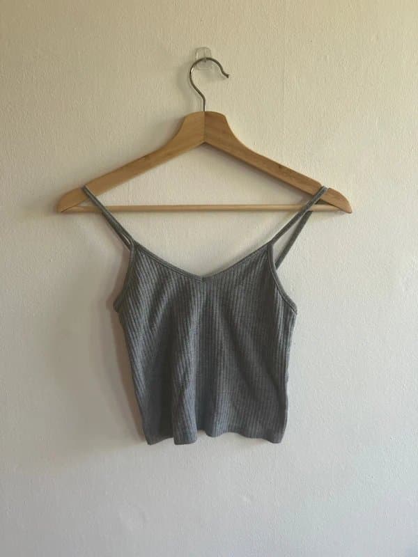 Topshop Topshop grey ribbed crop top size 8