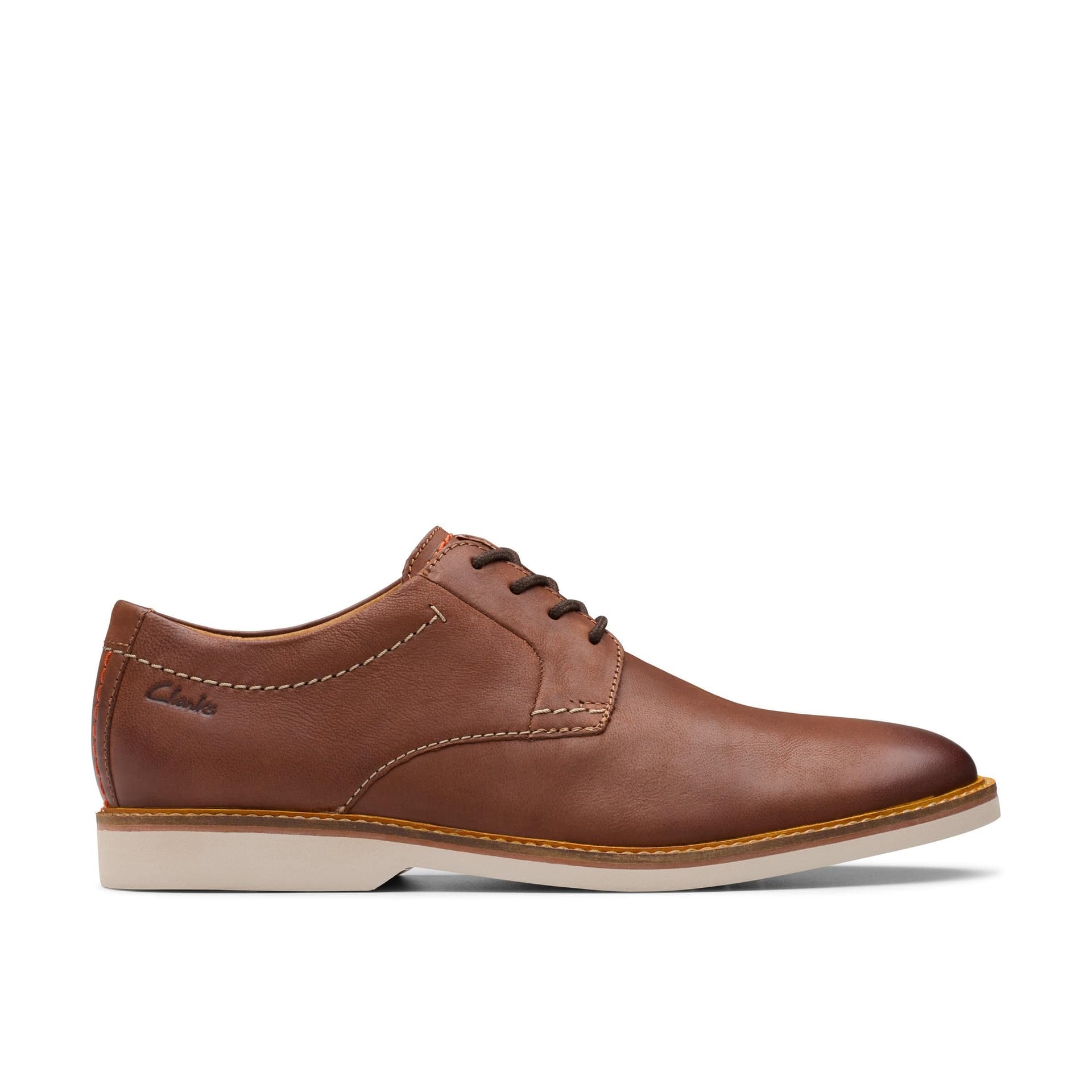 Clarks Clarks Men's Atticus LT Lace Dark Tan Leather Derby Shoes, Lace Up in Brown
