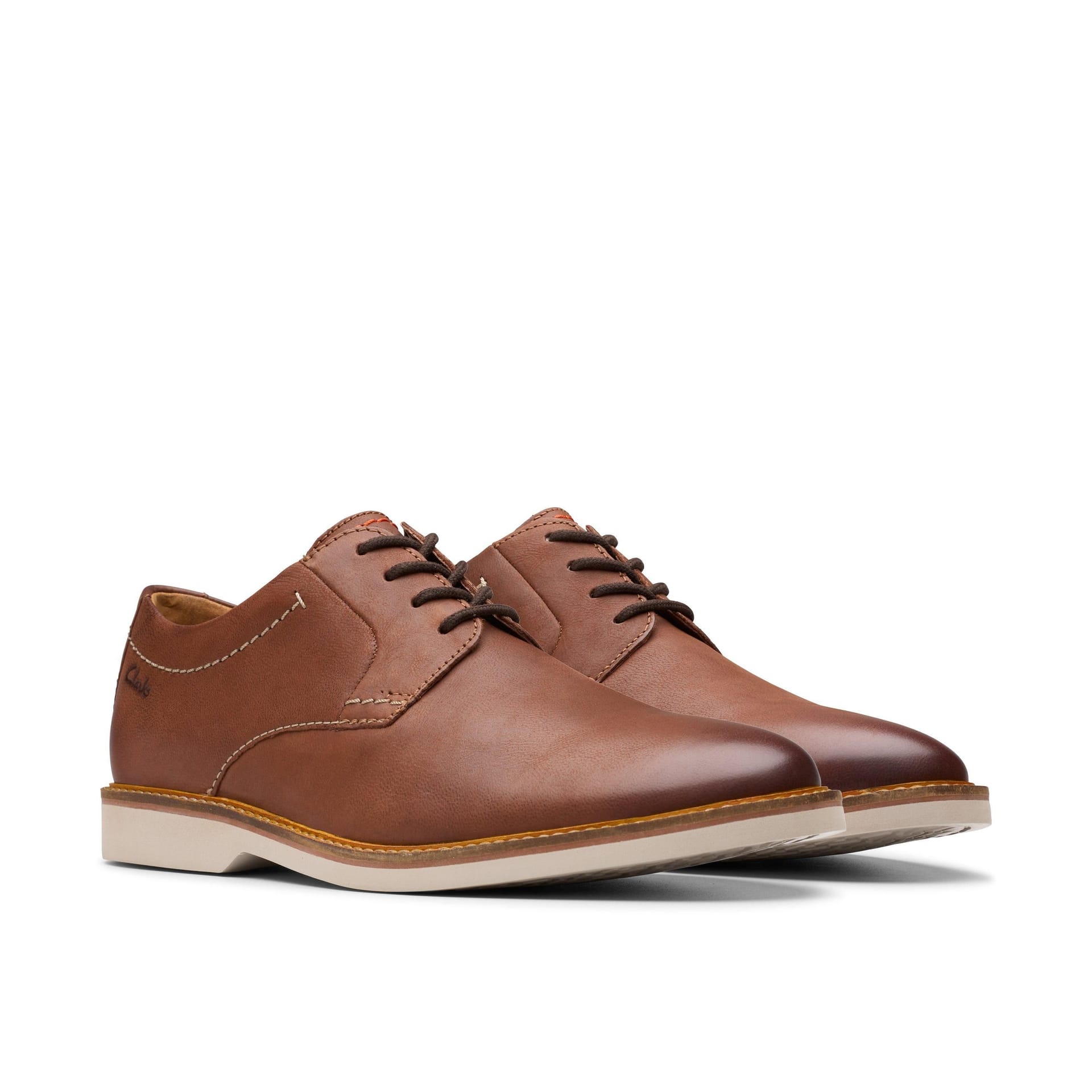Clarks Clarks Men's Atticus LT Lace Dark Tan Leather Derby Shoes, Lace Up in Brown - 4