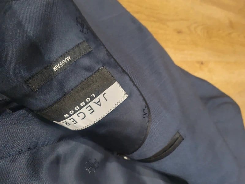 Jaeger Navy Wool Check Blazer Jacket