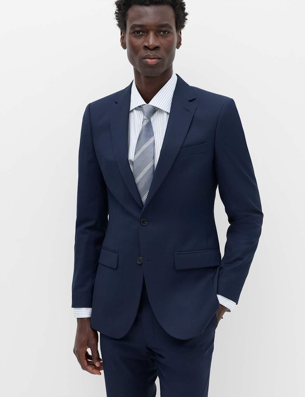 Marks & Spencer M&S Skinny Fit Stretch Ultimate Suit Jacket Navy