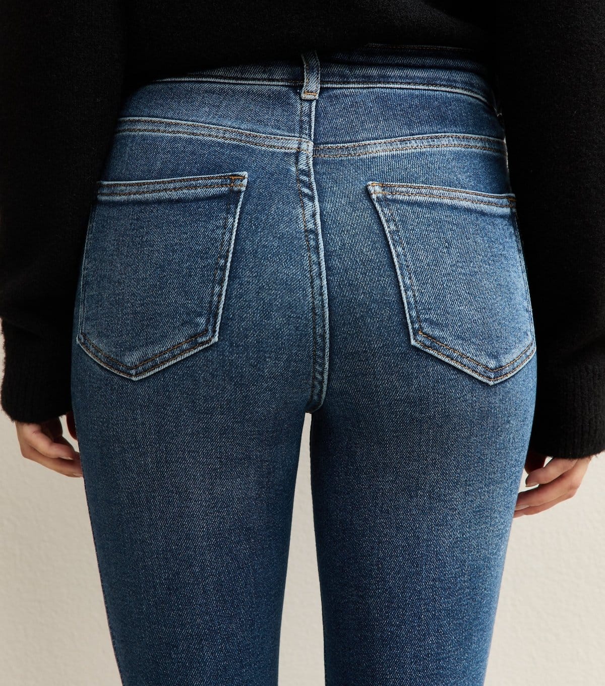 New Look Women's Petite Blue Hallie Disco Frayed Super Skinny Jeans New Look - 4