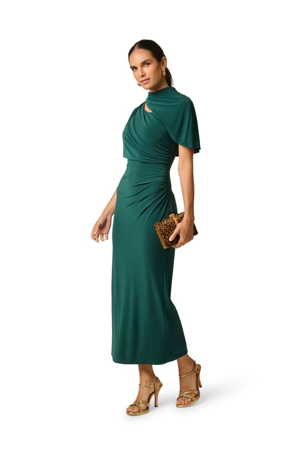 Adrianna by Adrianna Papell Adrianna by Adrianna Papell Women's Matte Jersey Ankle Dress in Dark Green