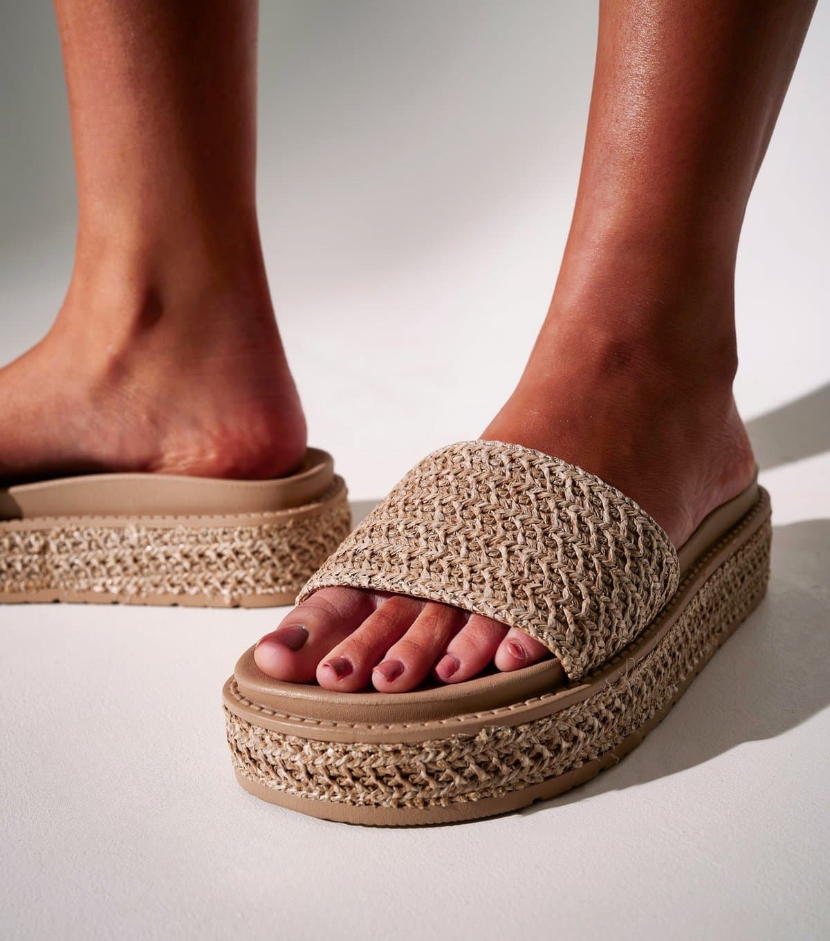 South Beach South Beach Stone Espadrille Platform Sandals