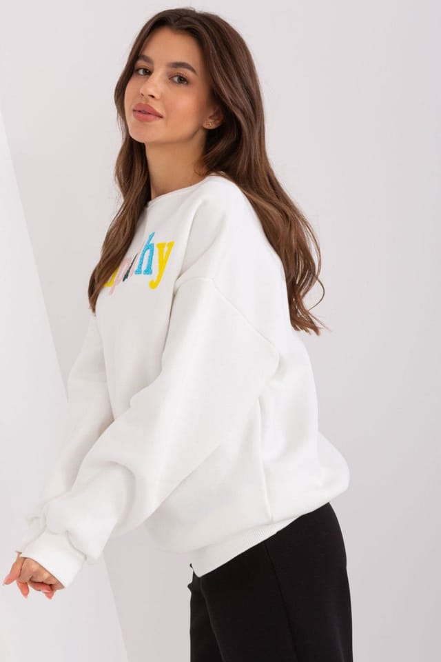 Love Lace Love Lace Women's Overhead Slogan Pattern Sweatshirt Shirt in White - 2