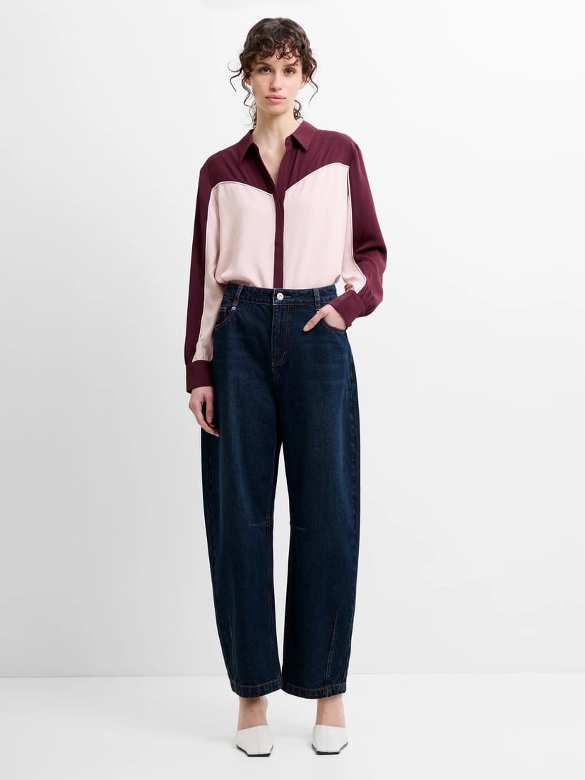 French Connection Dallas Denim Balloon Leg Jeans Dark Indigo Denim Wash - 1