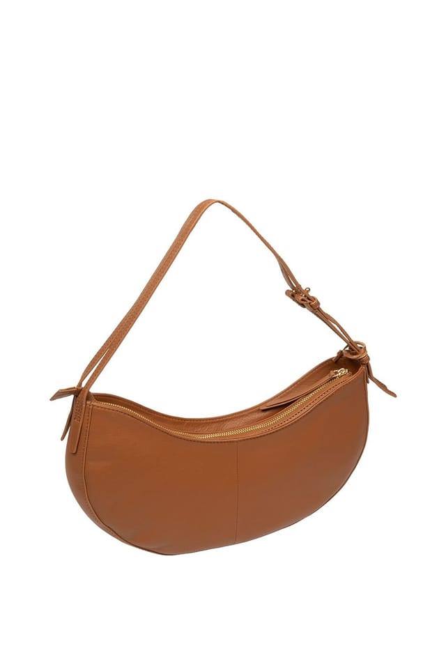 Cultured London Cultured London Women's 'Consuelo' Leather Grab Bag in Tan - 3