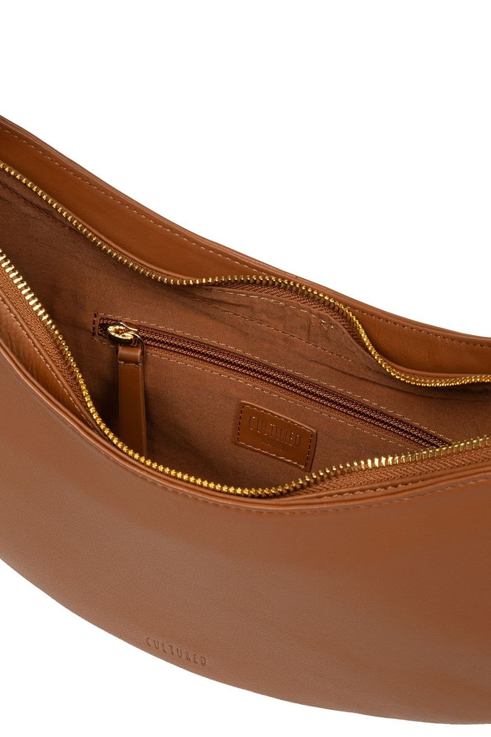 Cultured London Cultured London Women's 'Consuelo' Leather Grab Bag in Tan - 4