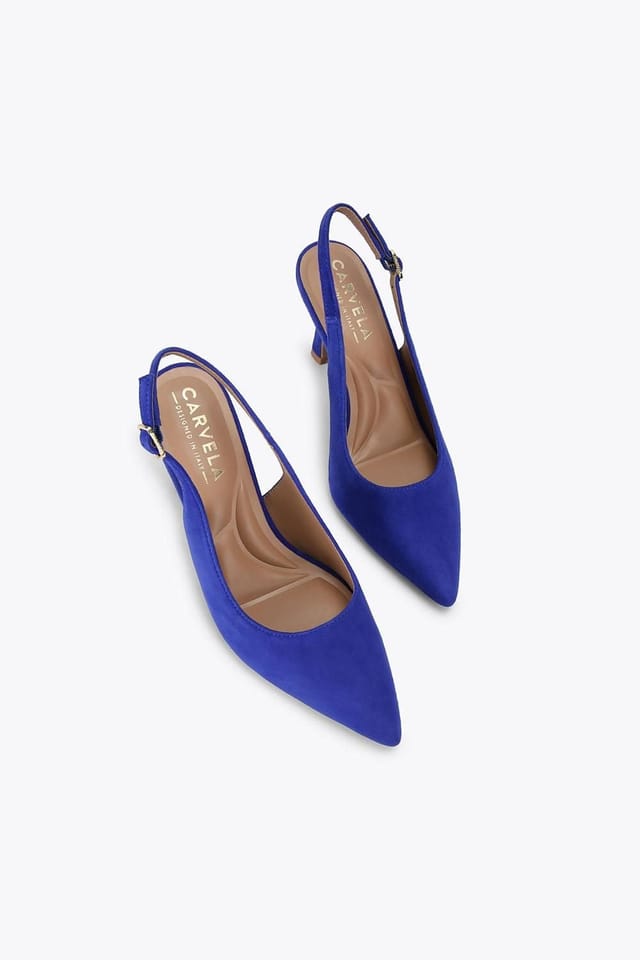 Carvela Carvela Women's 'Corletta Sling Court' Suede Heels in Blue - 2