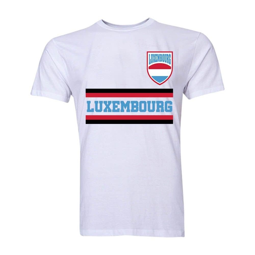 Luxembourg Luxembourg Men's Personalised Core Football Country T-Shirt in White