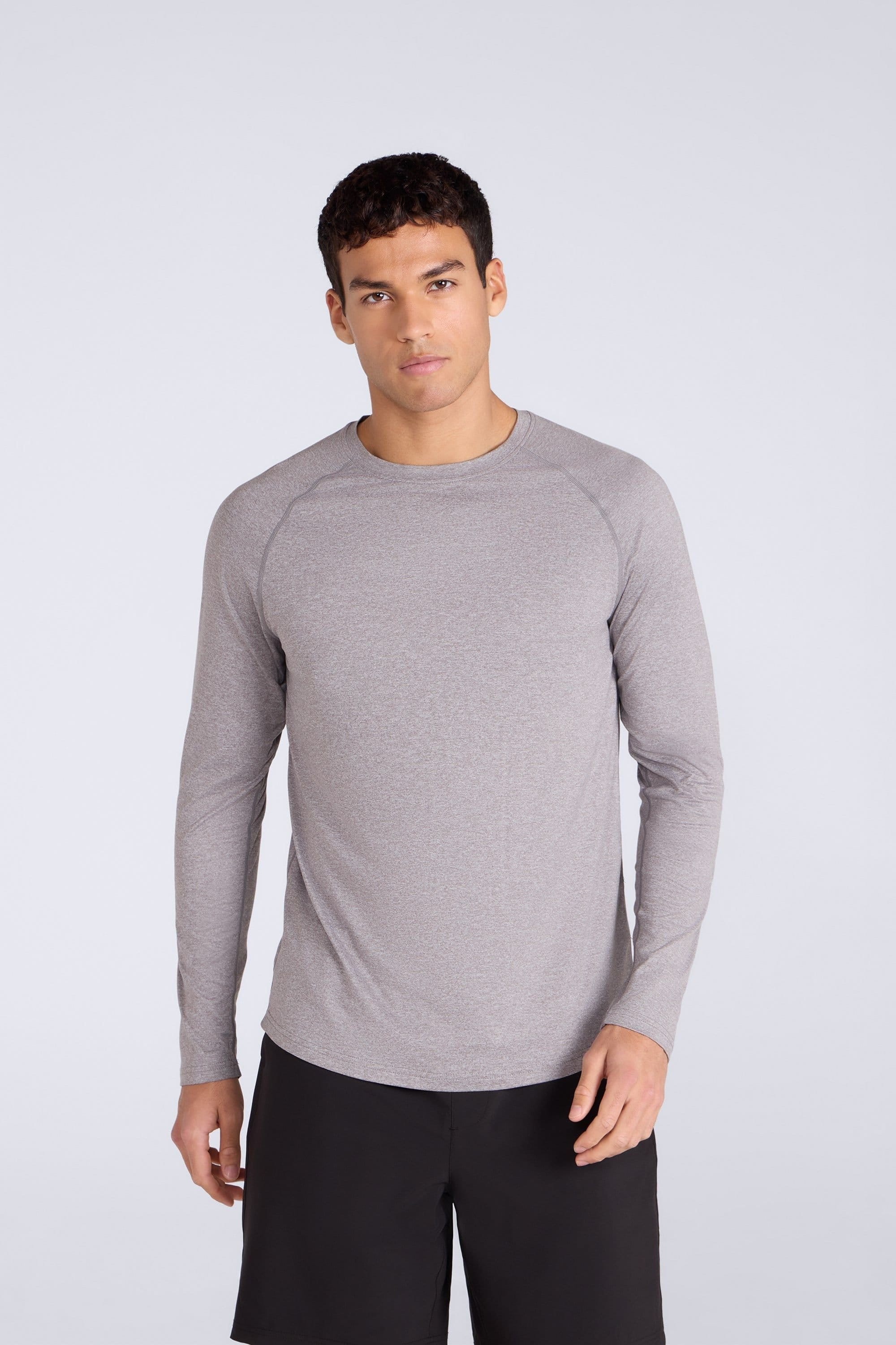 Animal Animal Men's Soft Lightweight Casual Long Sleeve Tee Comfy Quick Dry Active T-Shirt in Charcoal - 1