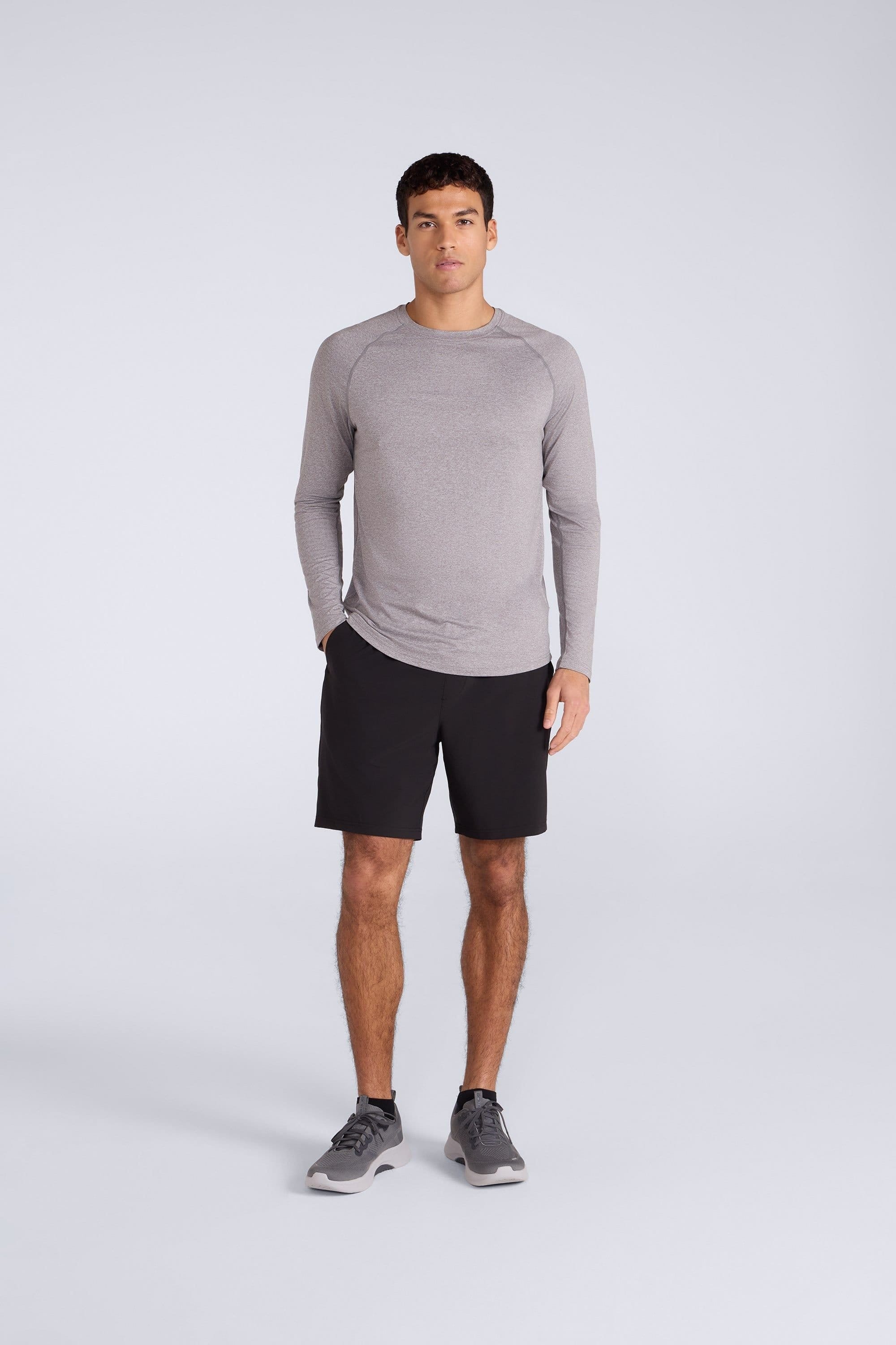 Animal Animal Men's Soft Lightweight Casual Long Sleeve Tee Comfy Quick Dry Active T-Shirt in Charcoal - 2