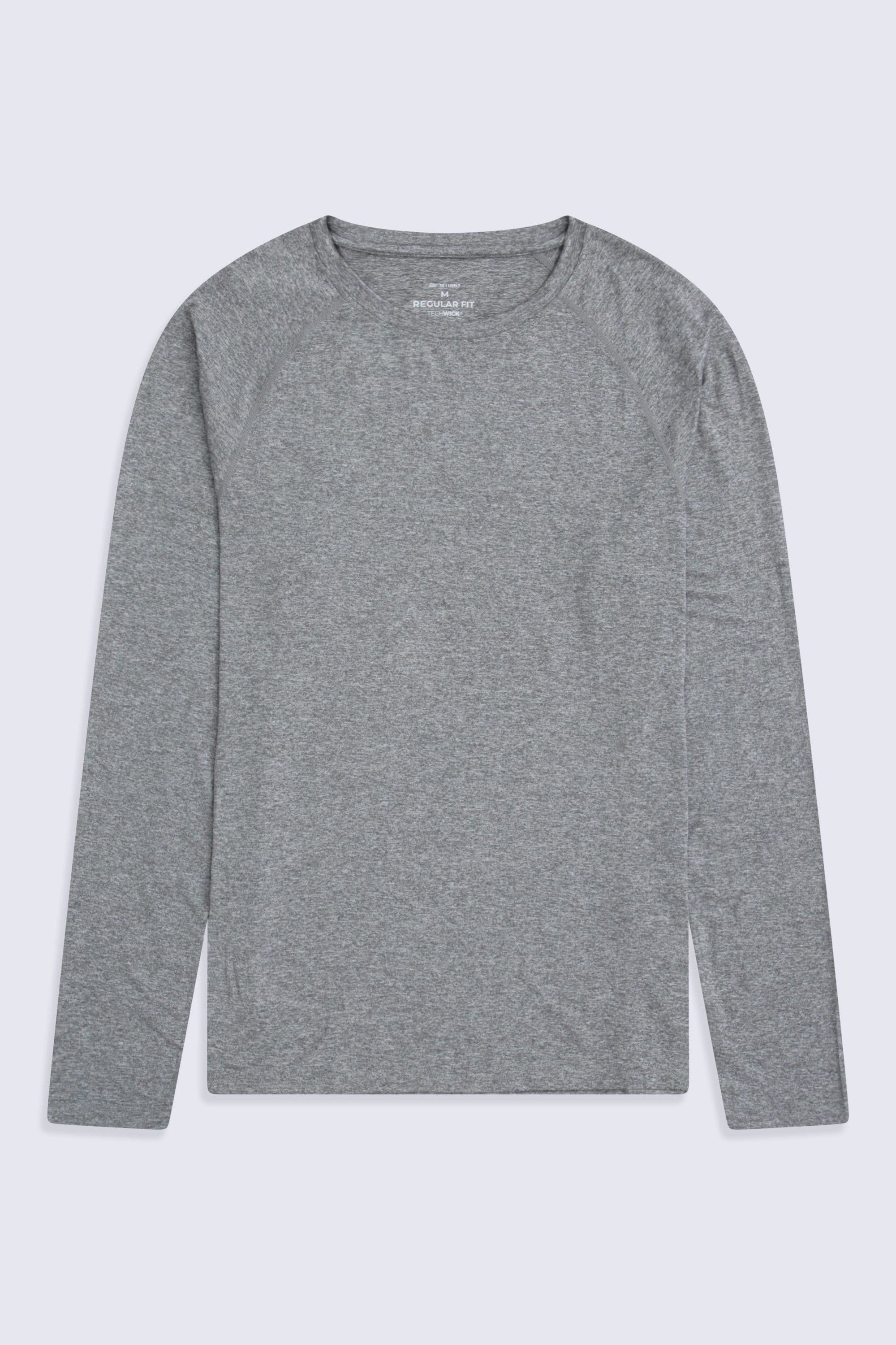 Animal Animal Men's Soft Lightweight Casual Long Sleeve Tee Comfy Quick Dry Active T-Shirt in Charcoal - 4