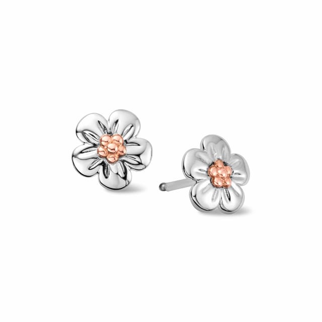 Clogau Clogau Women's Nature's Wonder Sterling Silver Forget-Me-Not Stud Earrings in Metallics - 2