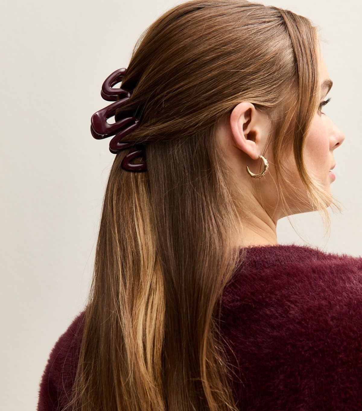 New Look Dark Burgundy Wiggly Hair Clip New Look