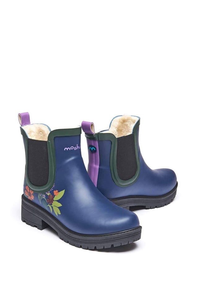 Moshulu Moshulu Women's 'Swale' Faux Fur Lined Wellies in Navy - 2