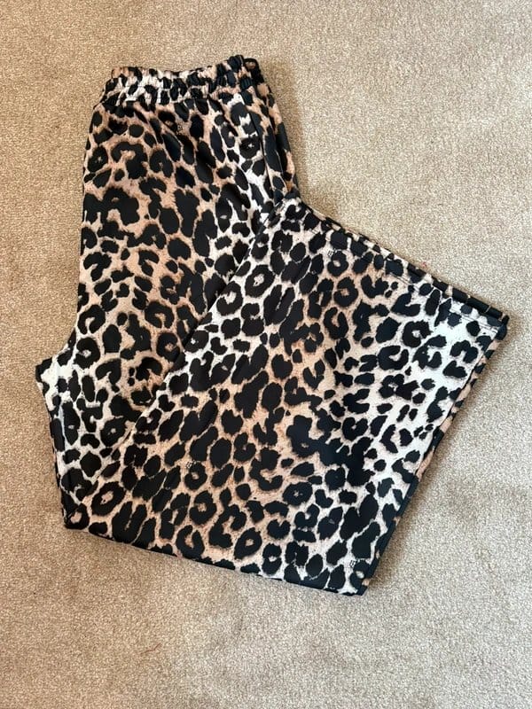ASOS ASOS Design Leopard Print Wide Leg Trousers – UK 16 - 1