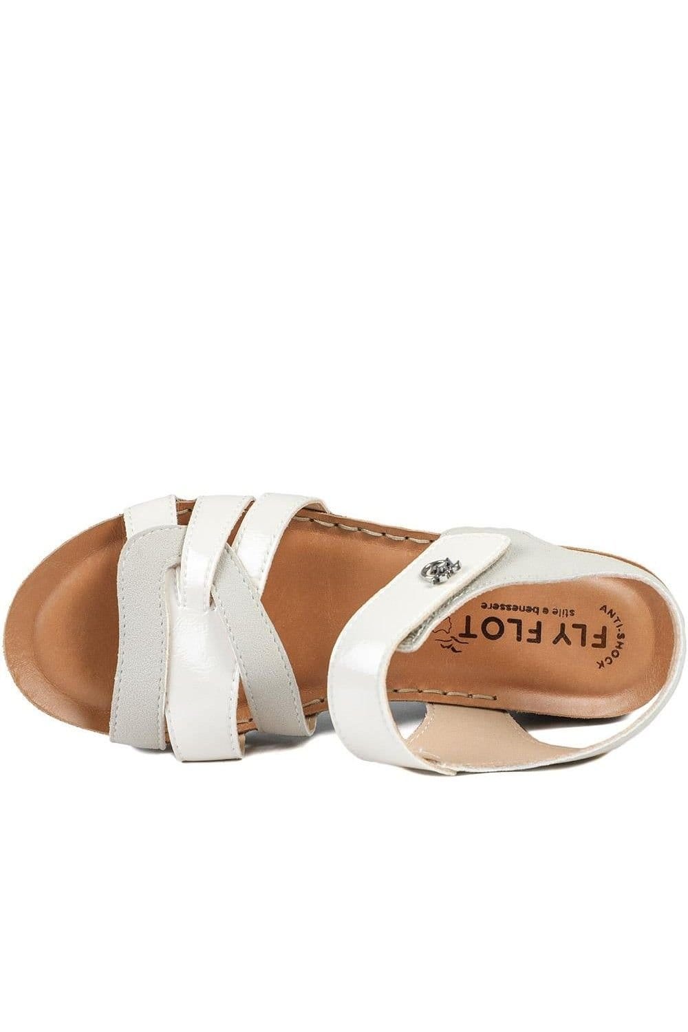 Fly Flot Fly Flot Women's FlyFlot Patent Touch Fasten Sandals in White - 4