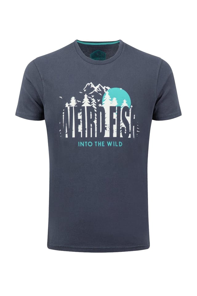 Weird Fish Weird Fish Men's Into The Wild Front Print Graphic T-Shirt in Navy - 2