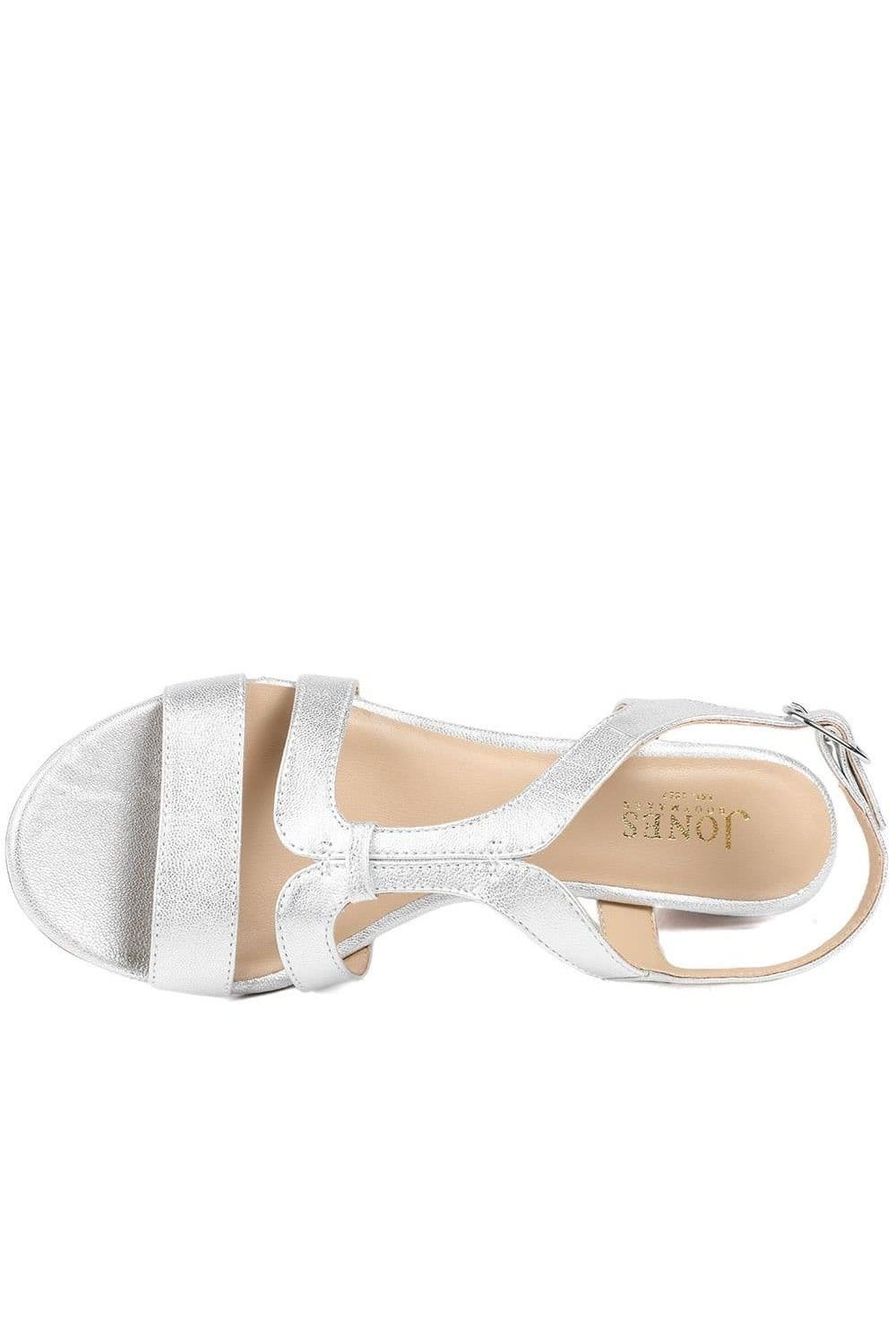 Jones Bootmaker Jones Bootmaker Women's Gravina Leather Slingback Sandals in Metallic Silver - 4