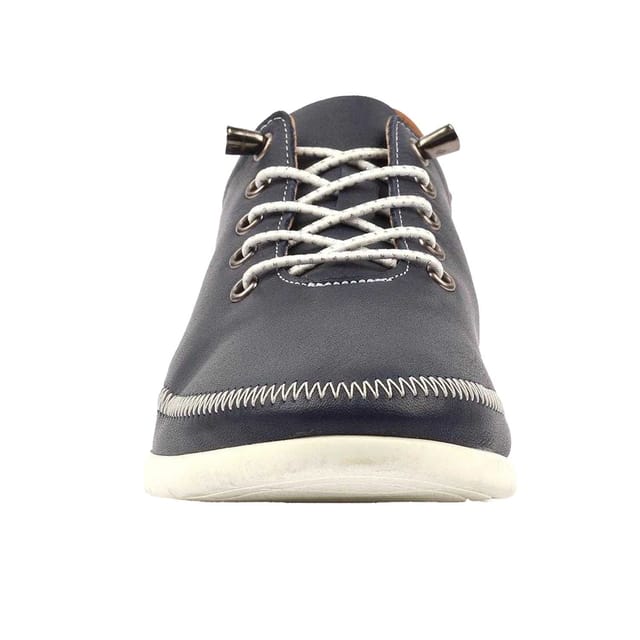 Lunar Lunar Women's Penelopy Leather Trainers in Navy - 3