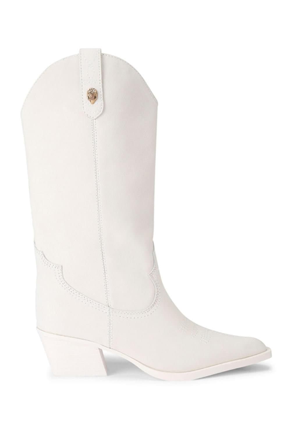 Kurt Geiger London Kurt Geiger London Women's 'Kc Kiss Cowboy Boot' Suede Boots in White