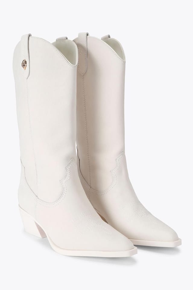 Kurt Geiger London Kurt Geiger London Women's 'Kc Kiss Cowboy Boot' Suede Boots in White - 2