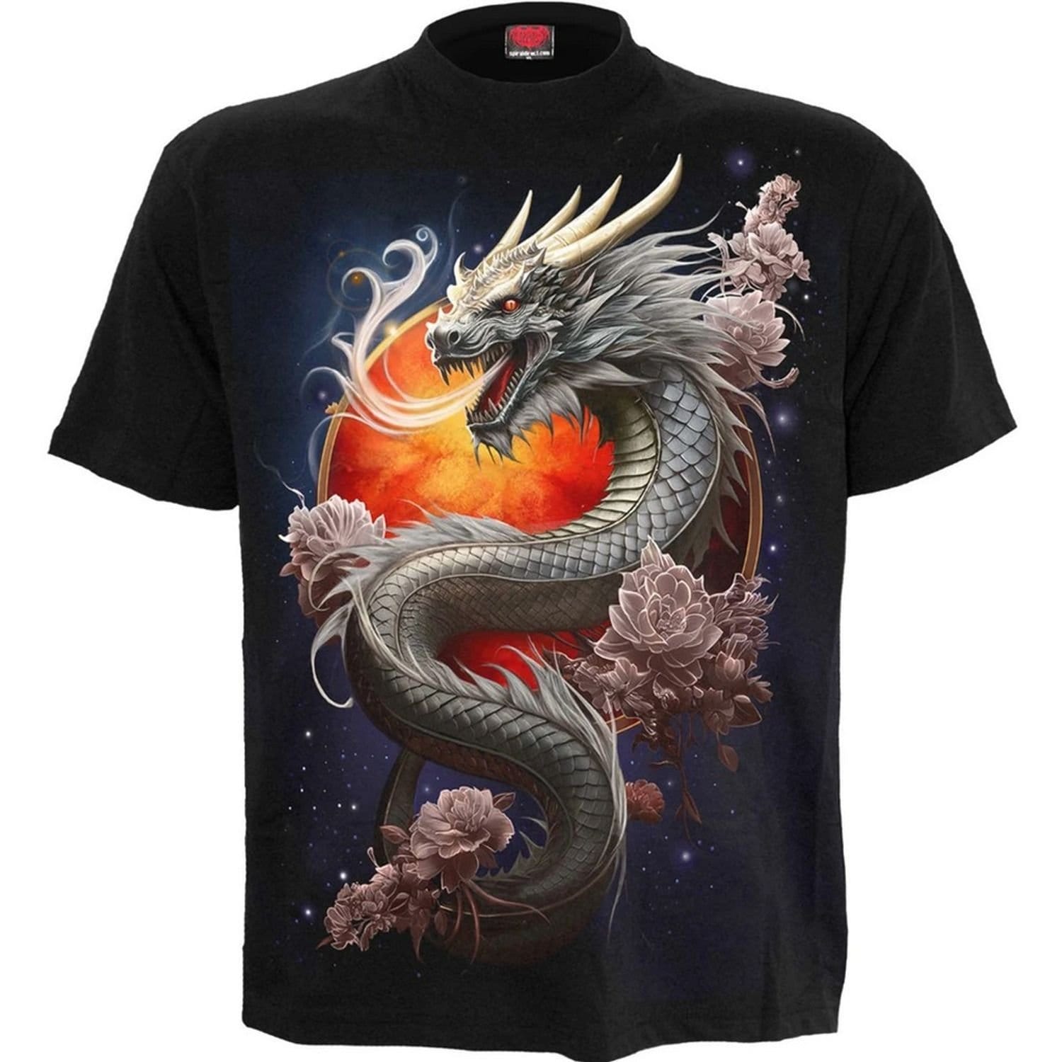 Spiral Direct Men's Sun Dragon T-Shirt in Black