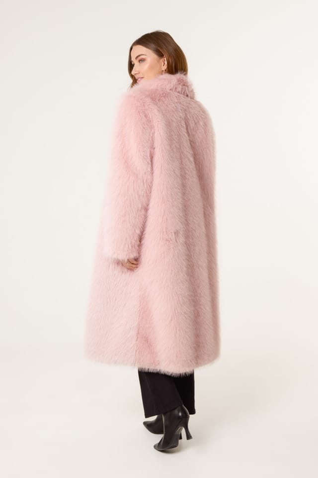 Blue Vanilla Blue Vanilla Women's Pink Long Fluffy Coat - 2