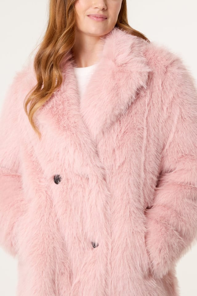 Blue Vanilla Blue Vanilla Women's Pink Long Fluffy Coat - 3